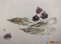 中国花鸟画考级一级(初级)示范图例《春笋马蹄》