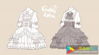 lolita裙子（线稿+搭色）