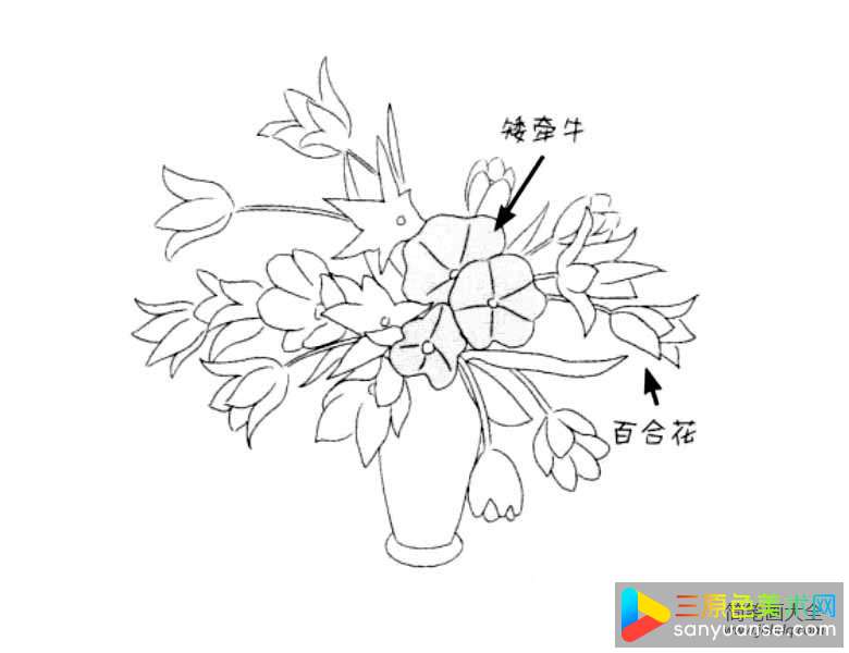 花瓶里的插花