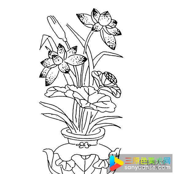 儿童花卉简笔画古典花卉的画法