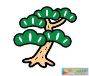 彩色迎客松简笔画图片