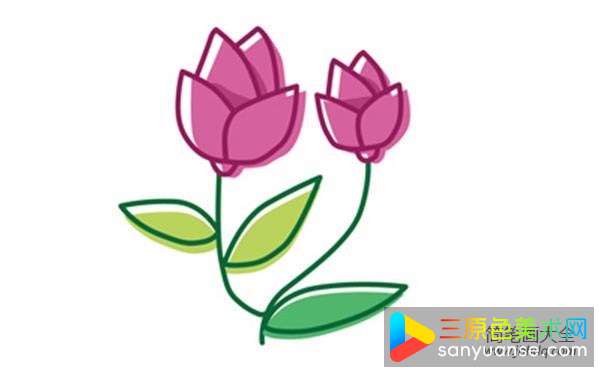 简笔画小红花的画法