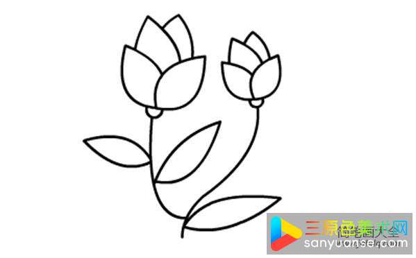 简笔画小红花的画法