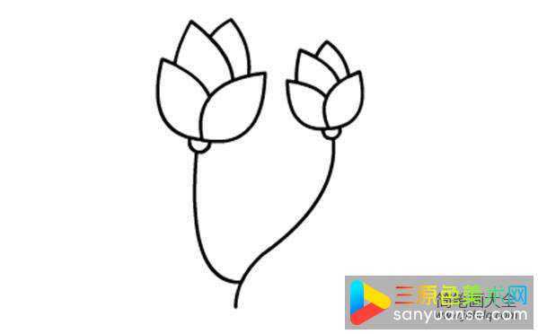 简笔画小红花的画法