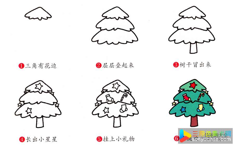圣诞树简笔画画法