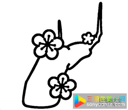 梅花简笔画画法