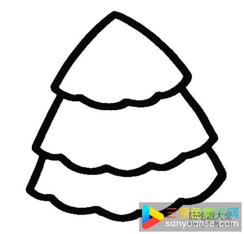 松树简笔画画法