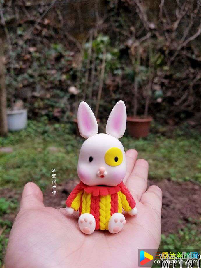 超轻粘土可爱的小兔子玩偶做法
