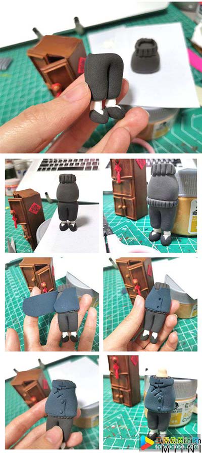 粘土拟人人偶手办制作方法