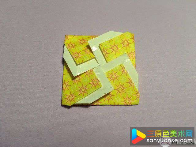 佛教独特花纹卍标志图案手工折纸教程
