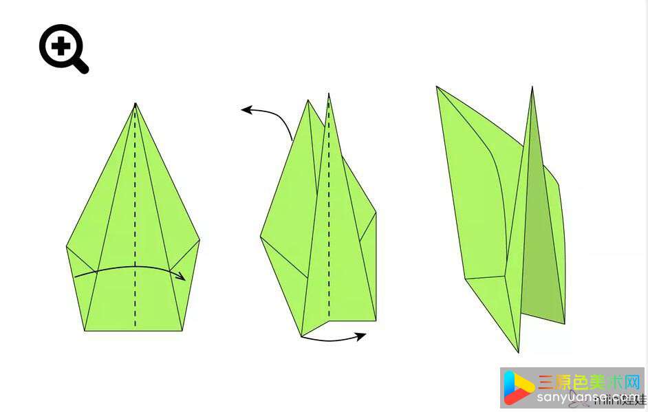 郁金香花和根茎折纸教程 郁金香折纸怎么折?