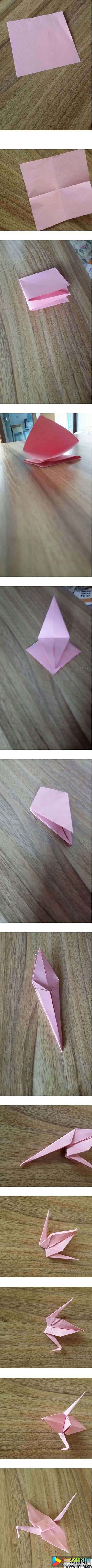 怎样折纸千纸鹤的折法图解教程简单好看