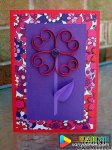 卷纸（衍纸）手工制作的三维花卉图案贺卡