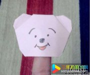 儿童折纸， 折一个小熊指套步骤教程