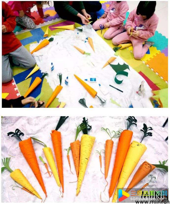 幼儿园手工制作，卡纸胡萝卜教程