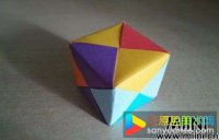 彩色立方体儿童折纸步骤教程