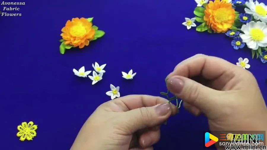 丝带夏季花夹的详细制作步骤图