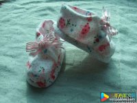 简单布艺蝴蝶结婴儿鞋的做法图解